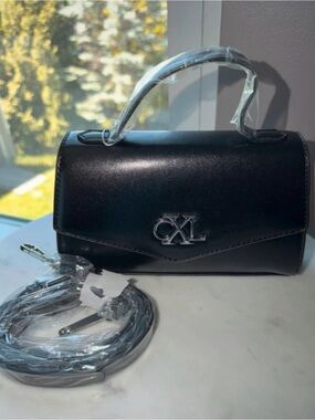 Christian Lacroix Black Leather Mini Top-Handle Bag with CXL Logo